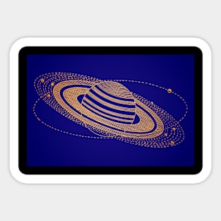 Saturn And It's Moons Sticker